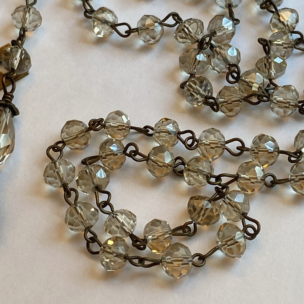 Czech glass + Swarovski Crystal cincture w/ traditional beaded tassels - Picture 5 of 16
